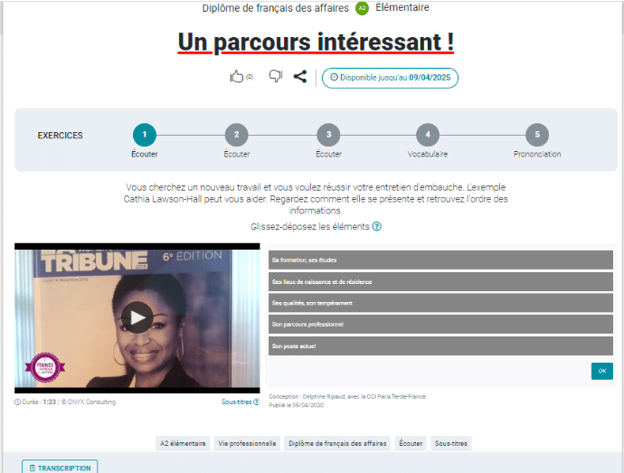 Collection Diplôme de français des affaires avec TV5 Monde