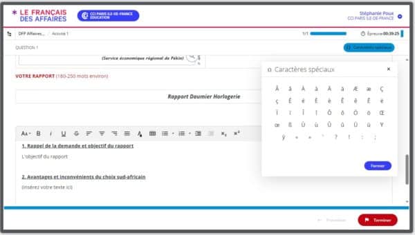 Clavier numerique - Passation CTI DFP