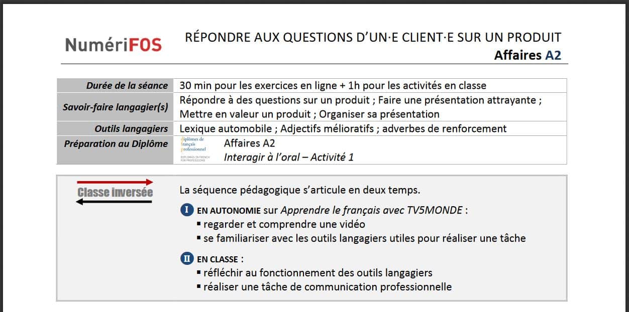 Collection Diplôme de français des affaires avec TV5 Monde